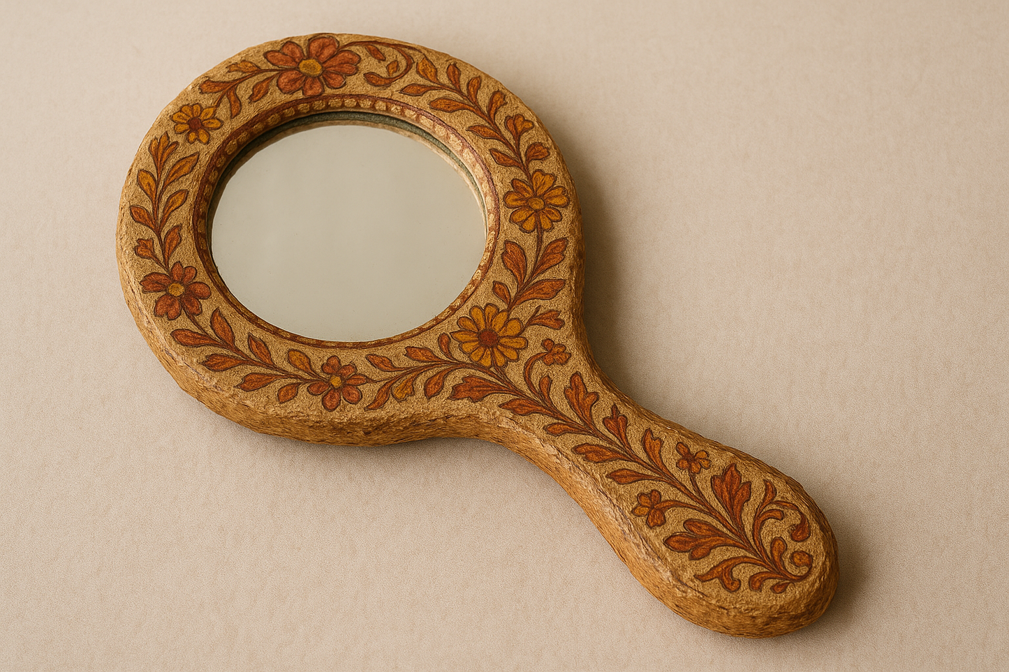 Papier Mache Hand Mirror