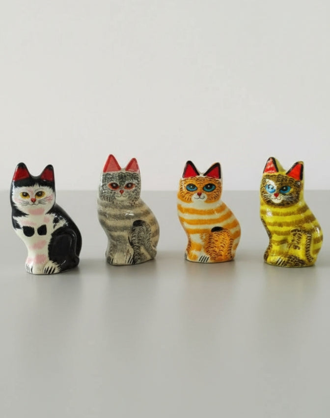 Kashmir Papier Mache Cats (4 inches)
