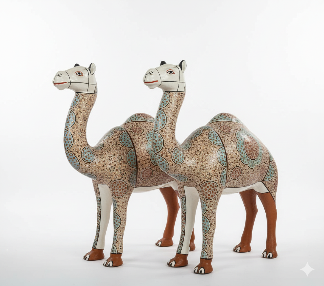 Kashmir Papier Mâché Camel – 24 Inch