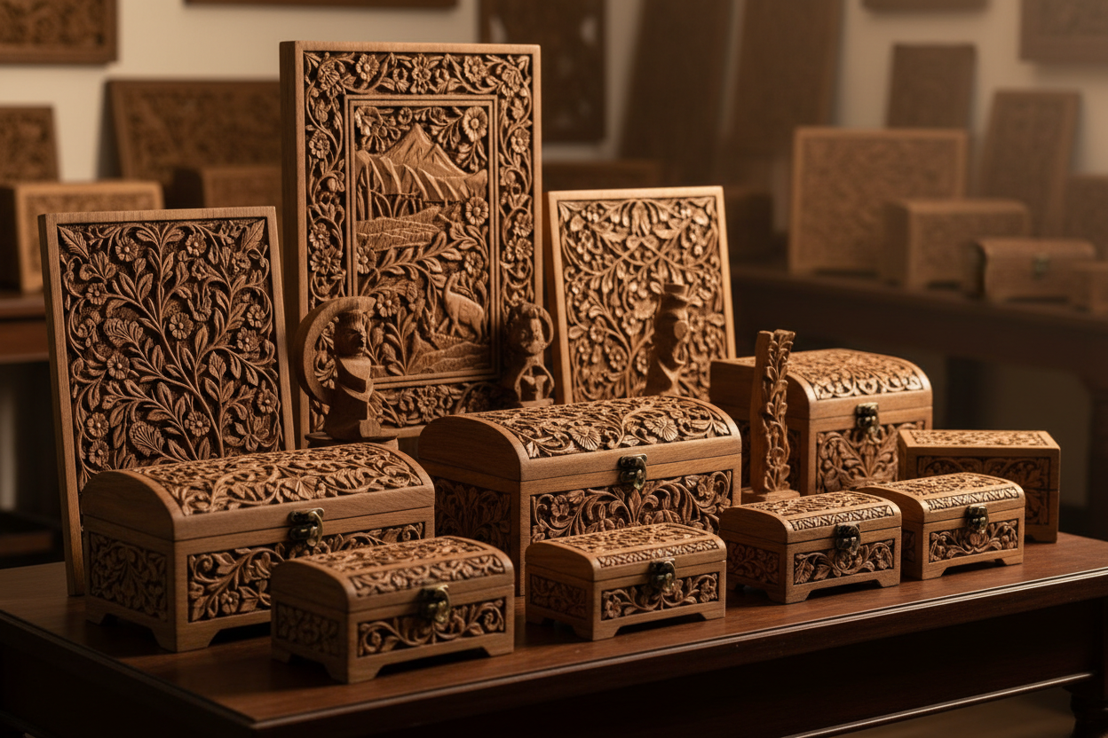 Kashmiri Walnut Wood Carvings