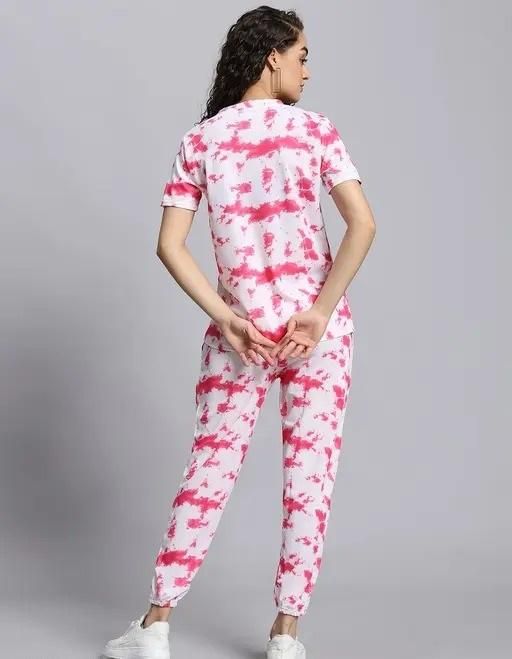 Women's Casual Tie Dye Print Night Suit