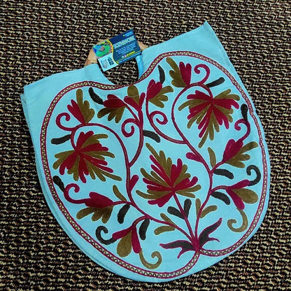 Hand Aariwork Crewel Bags with Kani Handle #2
