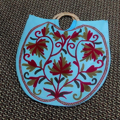 Hand Aariwork Crewel Bags with Kani Handle #2