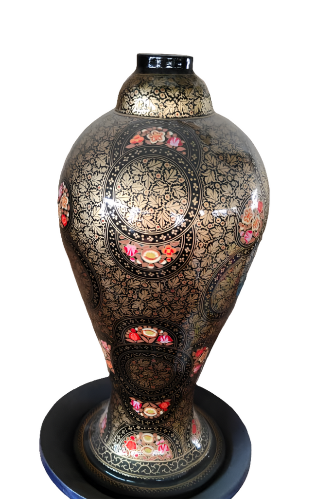 Papier Mache Bedside Lamp with Shade