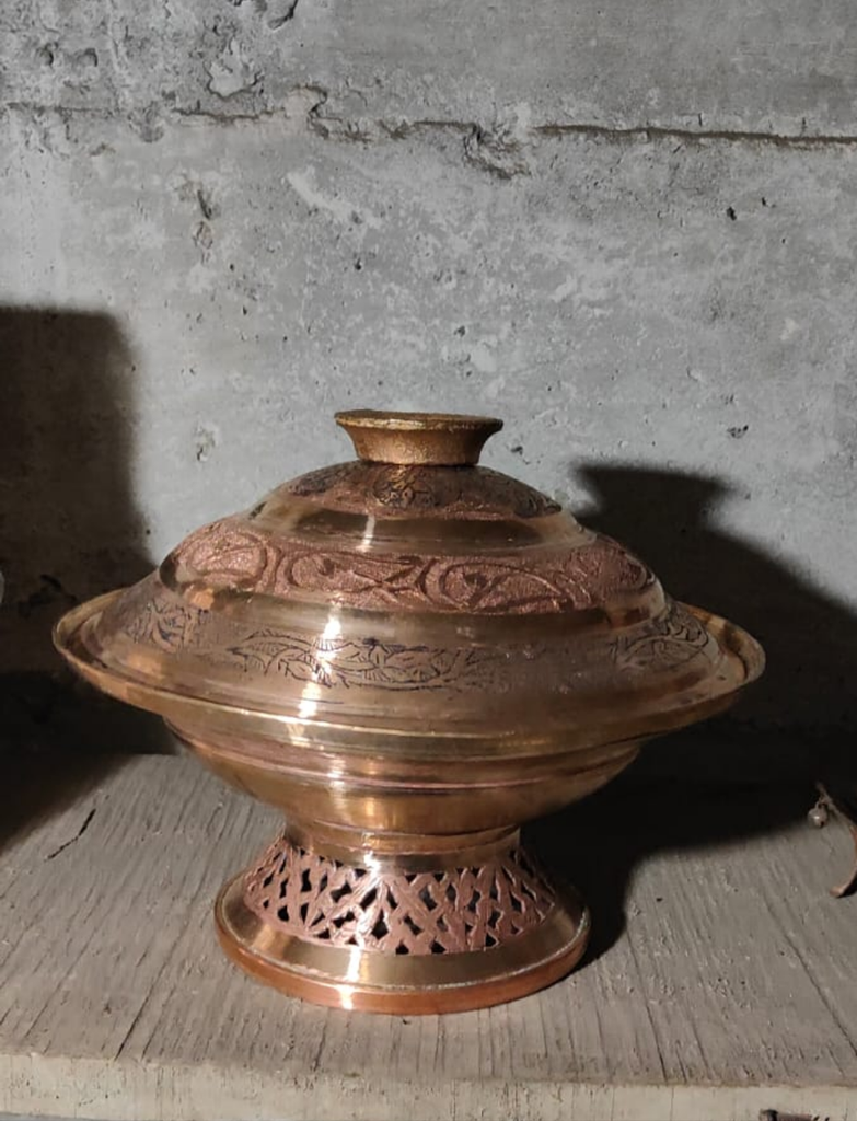 Kashmiri Copper Thāl with Lid