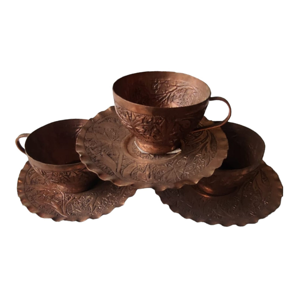 Kashmir Copperware Cup Saucer Sets 6