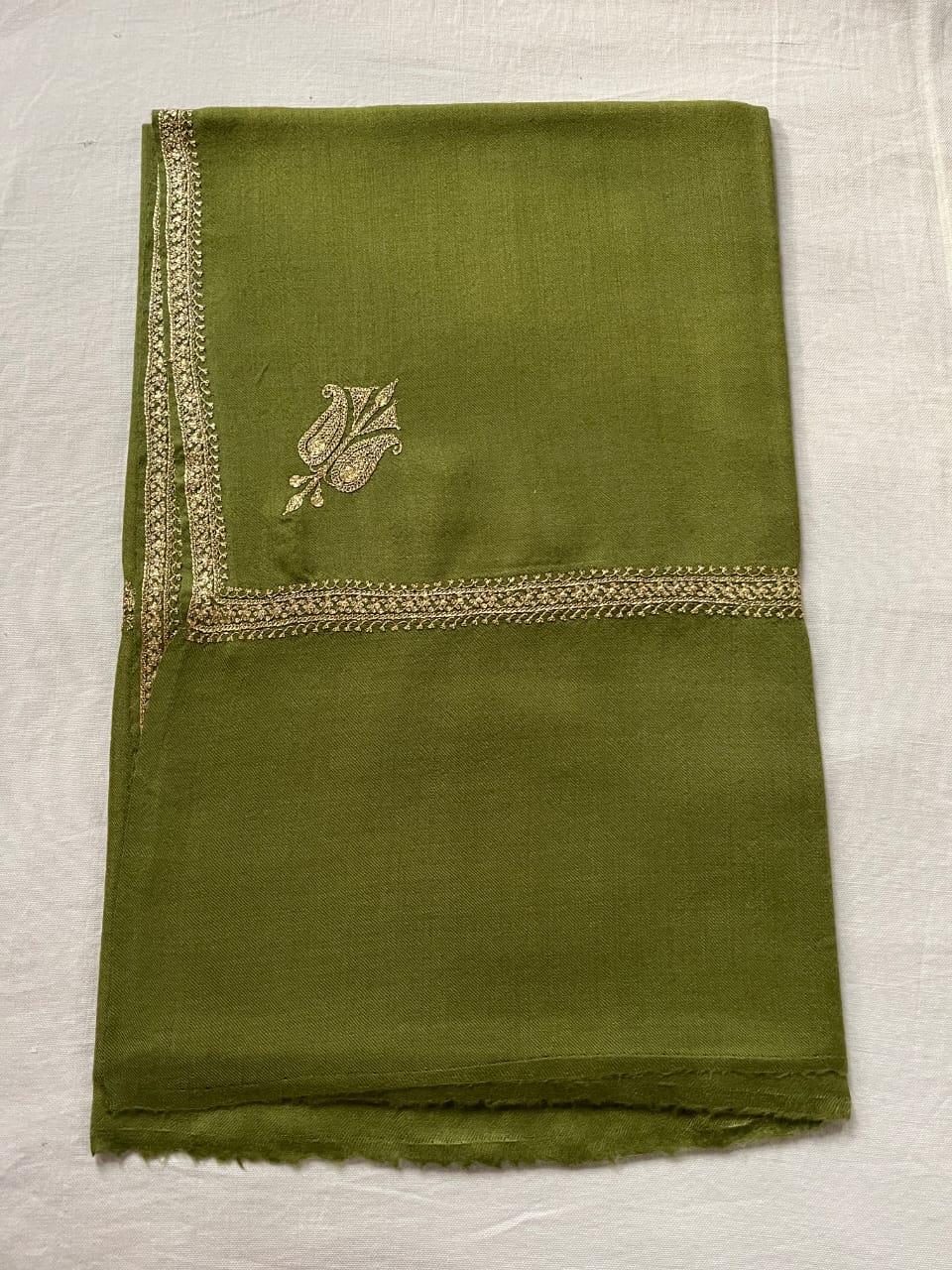 Pure TUSHA Bridal cum Party Wear Shawl Olive Color