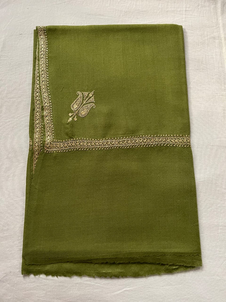 Pure TUSHA Bridal cum Party Wear Shawl Olive Color