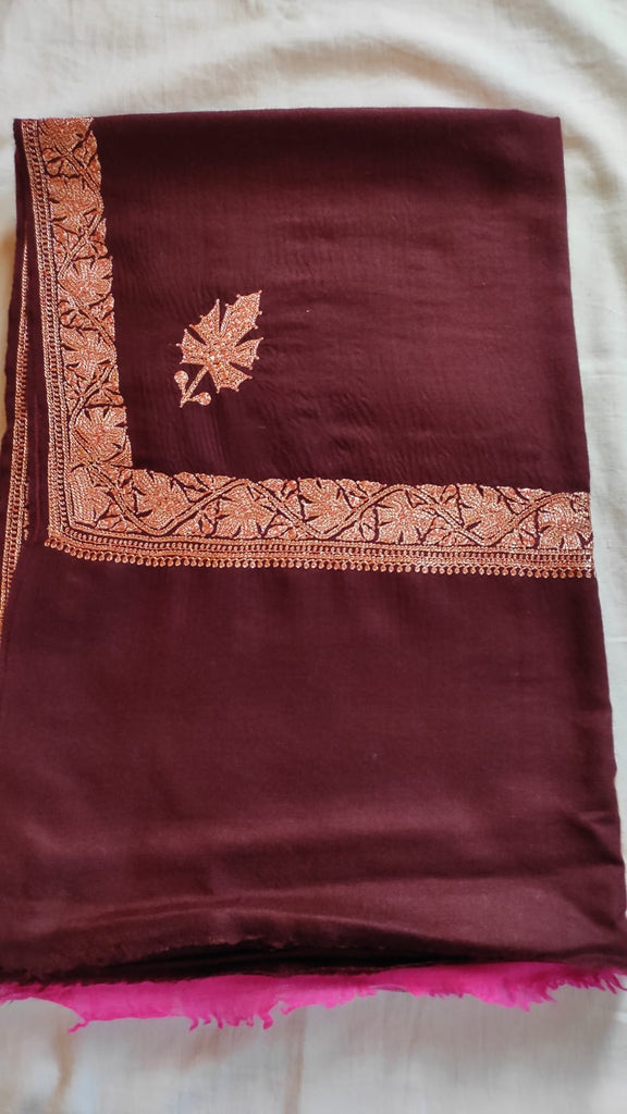 Pure TUSHA Bridal cum Party Wear Shawl Maroon Color