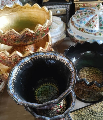 Papier-Mâché Dry Fruit Bowl – Kashmiri Handcrafted