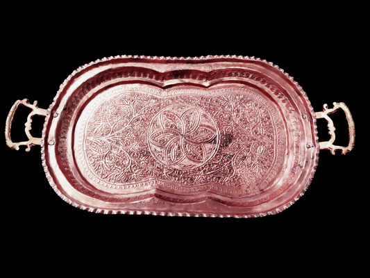 Kashmir Copper Kandkari Tray – Medium