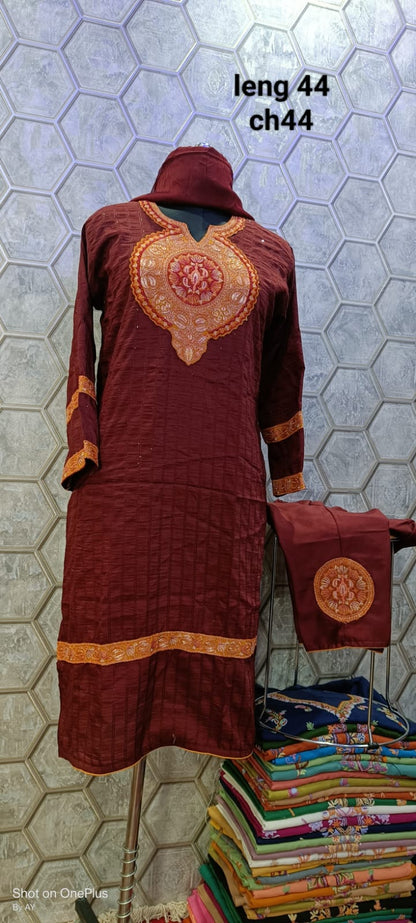 Elegant Beautiful 3-Piece Cord Set – Masleen Cotton Silk with Chiffon Dupatta