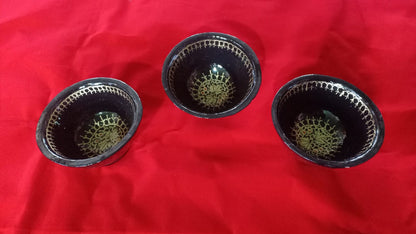 Papier Mache Fruit Bowls (set of 4) Black