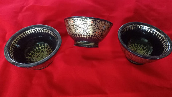 Papier Mache Fruit Bowls (set of 4) Black