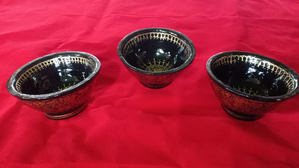 Papier Mache Fruit Bowls (set of 4) Black