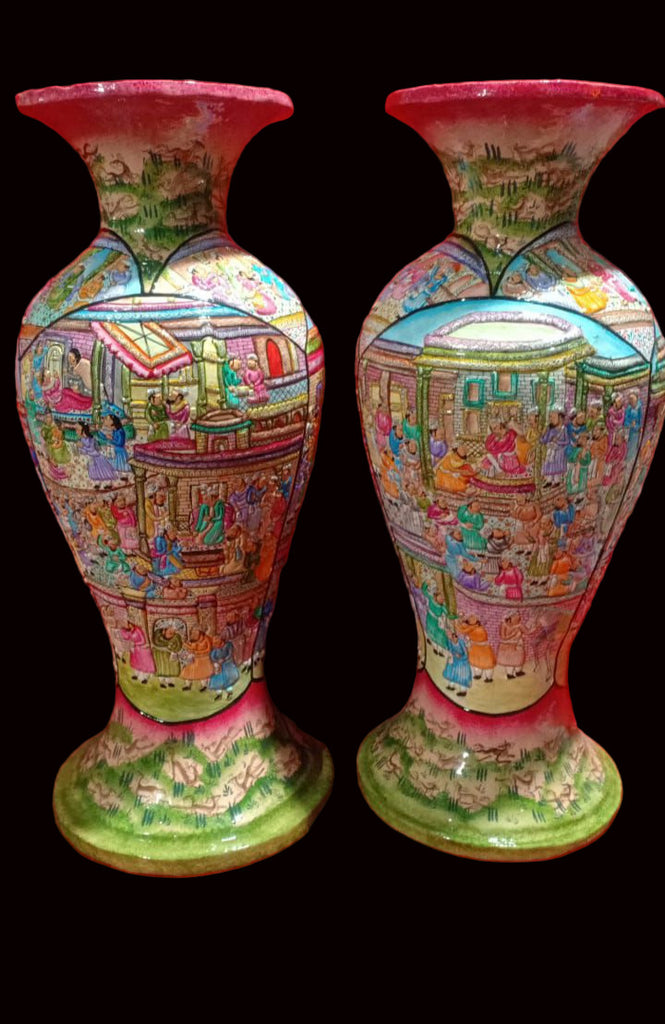 Darbar Embossed Papier Mâché Vase Pair