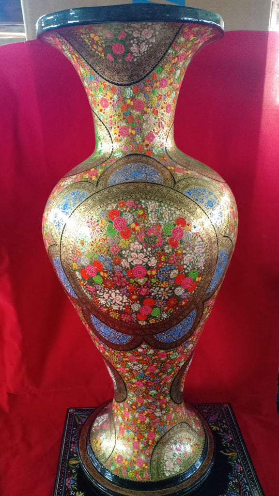 Floral Papier Mache Vase 20 Inches