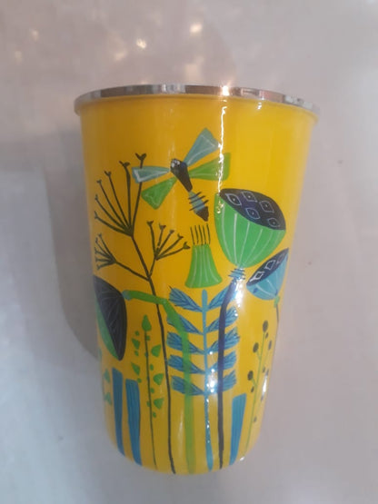 Kashmiri Papier Mache Art Steel Tumbler
