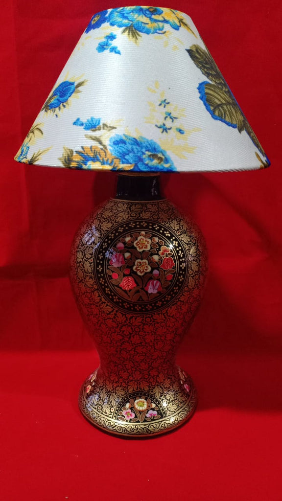 Handcrafted Papier-Mâché Bedside Lamp with Shade