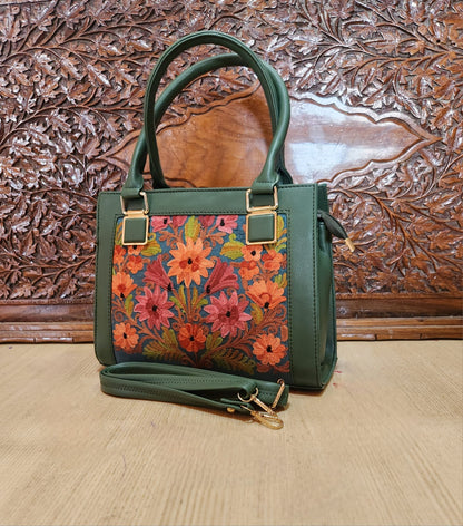 Suede Leather Square Embroidery Sling Bags
