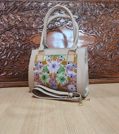 Suede Leather Square Embroidery Sling Bags
