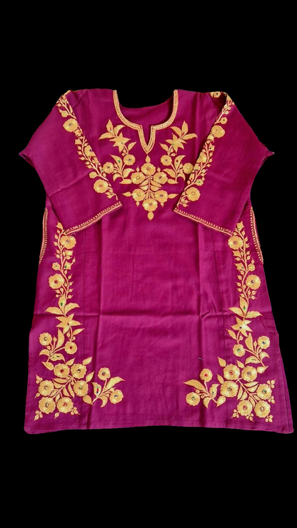 Pure Raffal Pheran with Botta Tilla Work