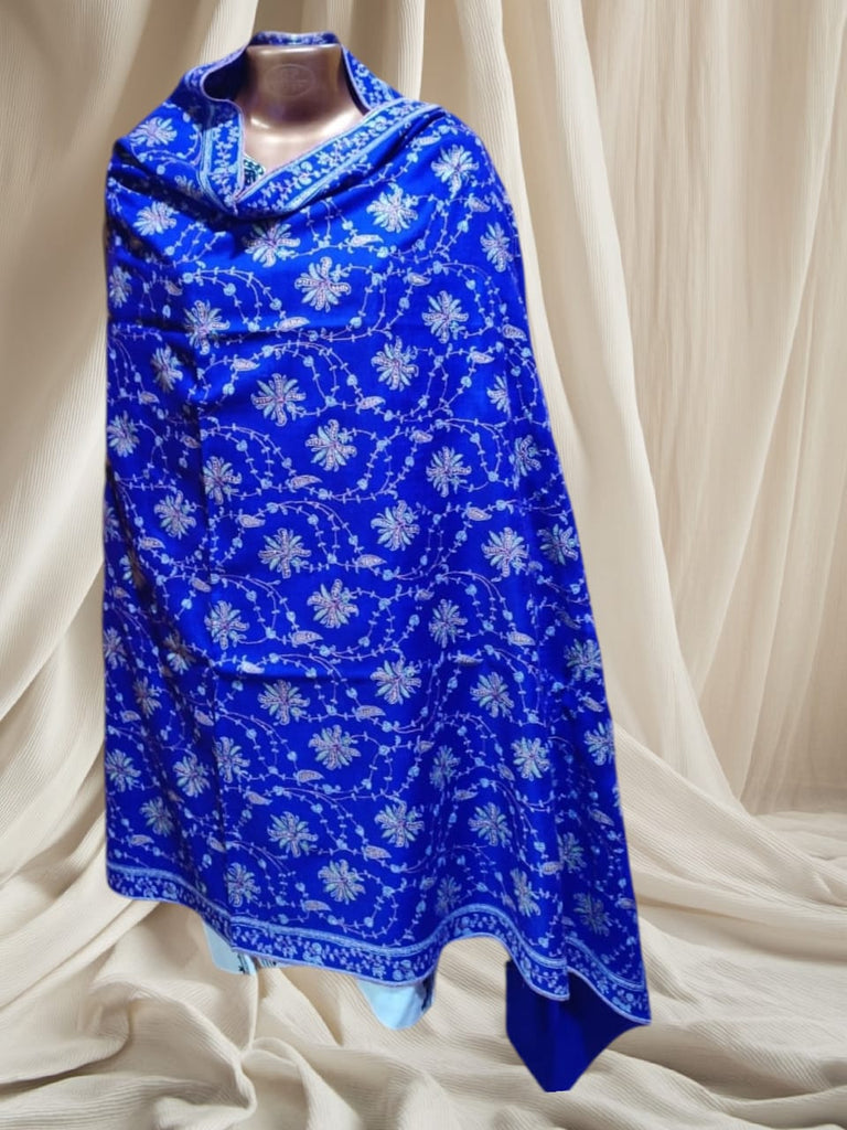 Pure TUSHA Bridal cum Party Wear Shawl Blue Color