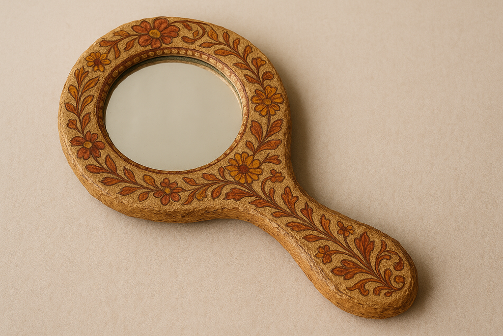 Papier Mache Hand Mirror
