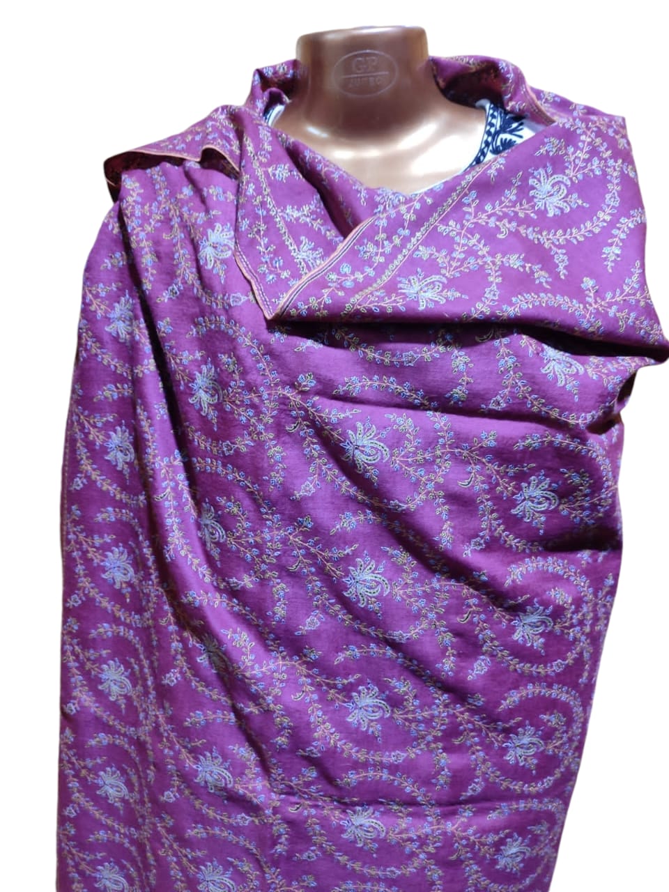 Pure Pashmina Shawl all over Jaali embroidery