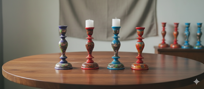 Kashmiri Papier Mâché Candle Stand