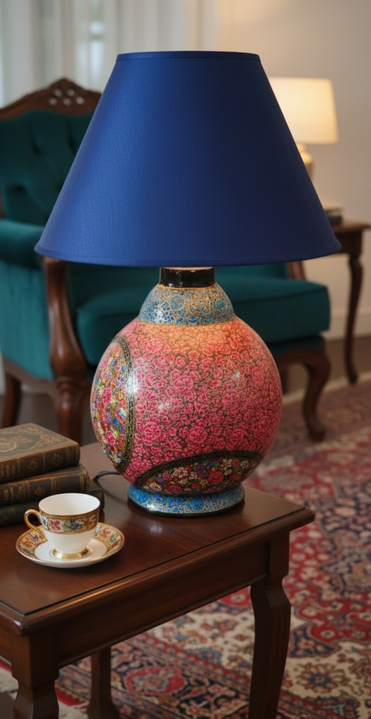 Papier-Mâché Bedside Lamp Small