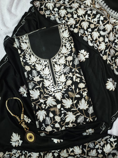 Elegant Full Front Embroidered Unstitched Suit Set