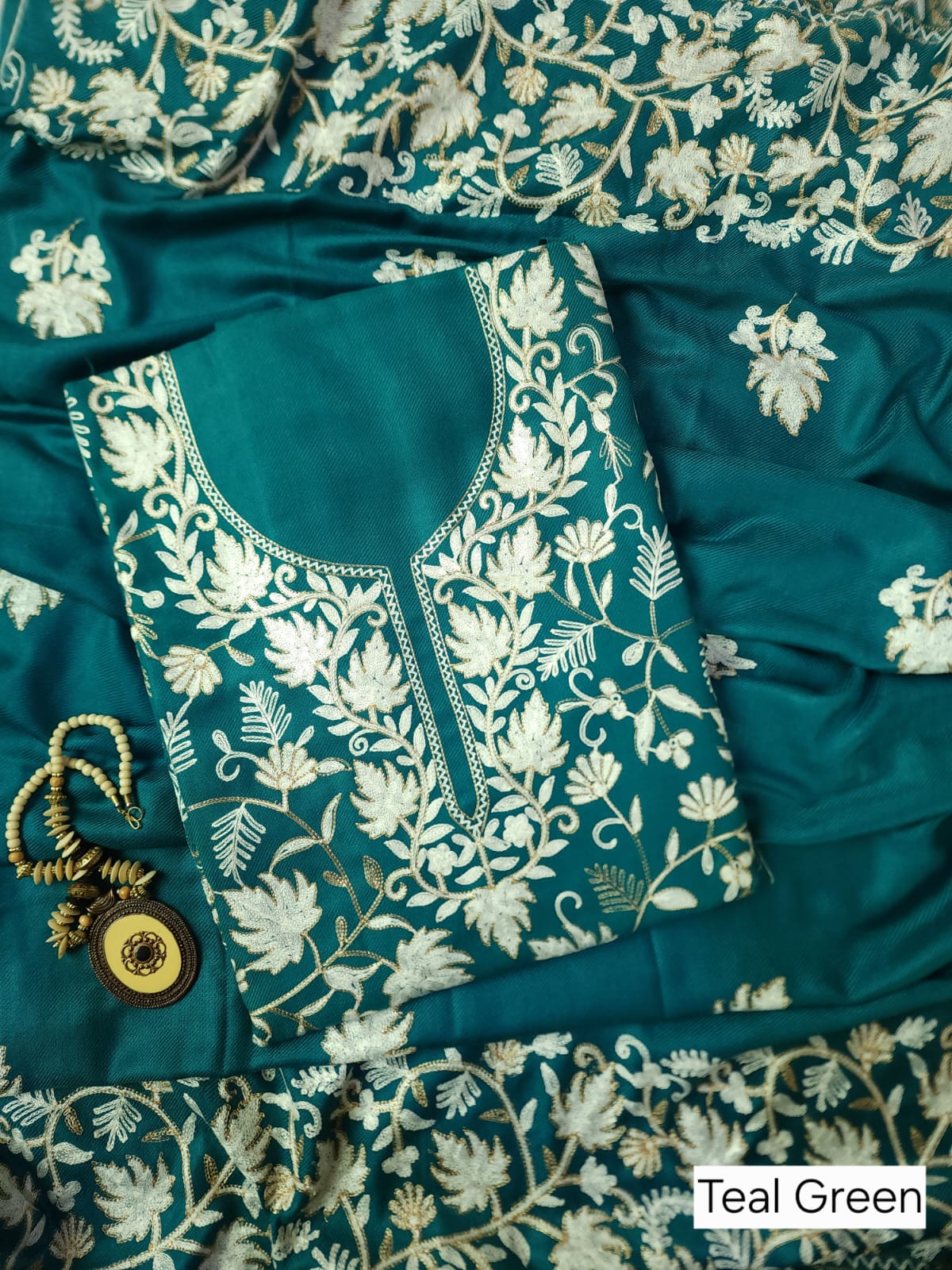 Elegant Full Front Embroidered Unstitched Suit Set