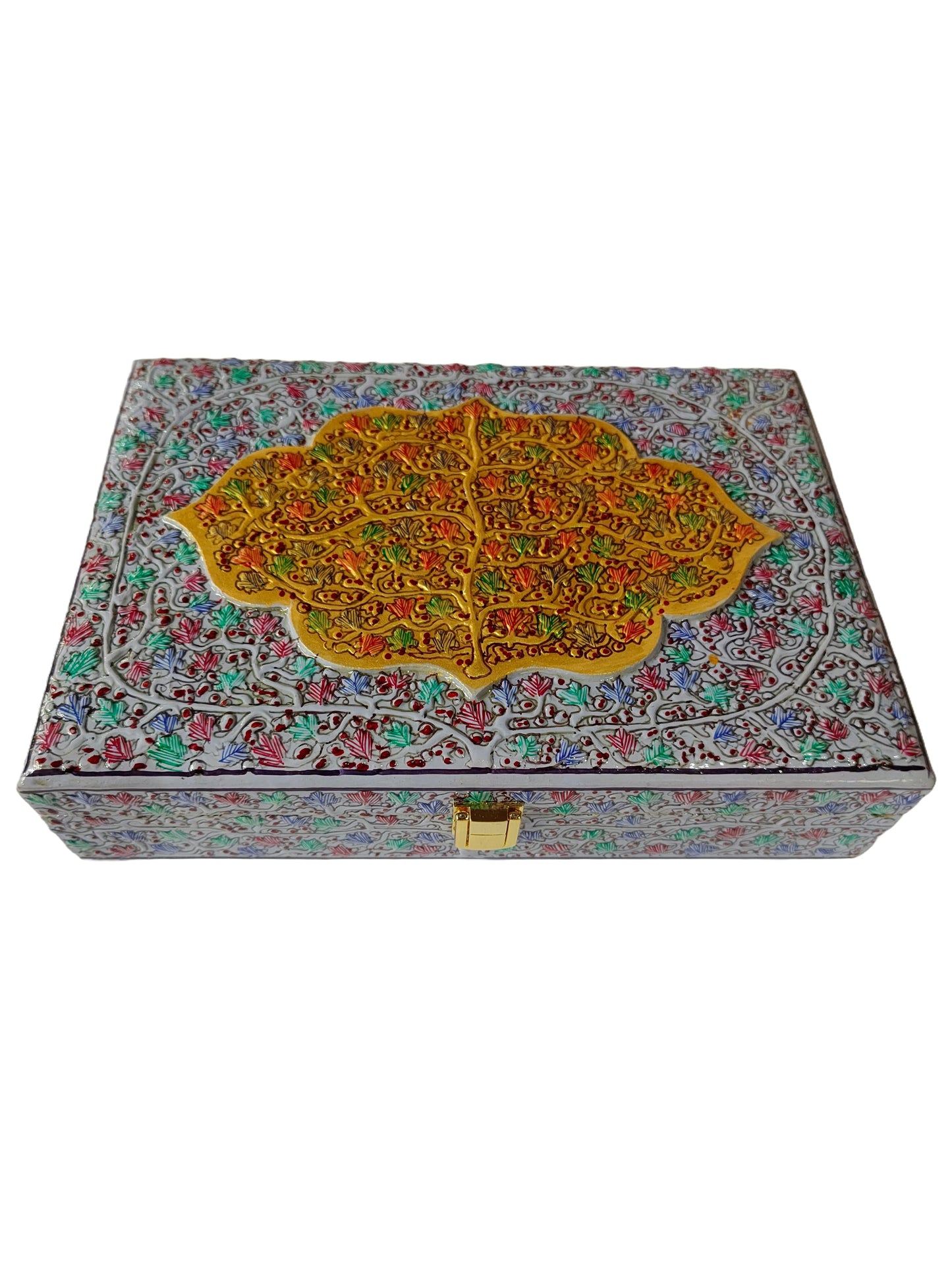 Papier Mâché Shawl Storage Box – Handcrafted Kashmiri Artistry
