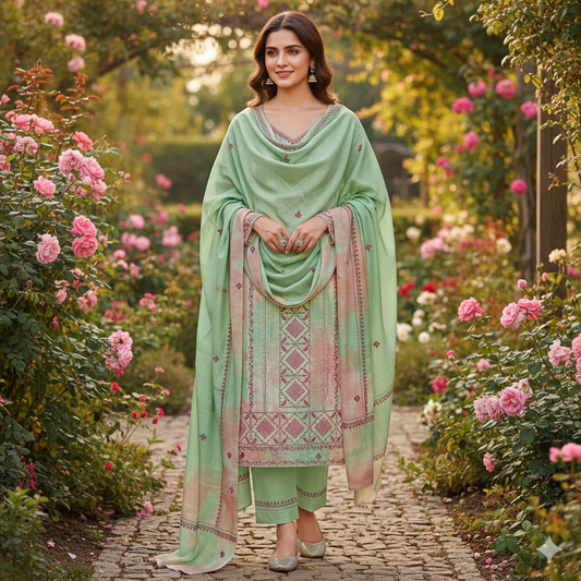 Premium DigitalDye Count Woolen Suits - Design 6