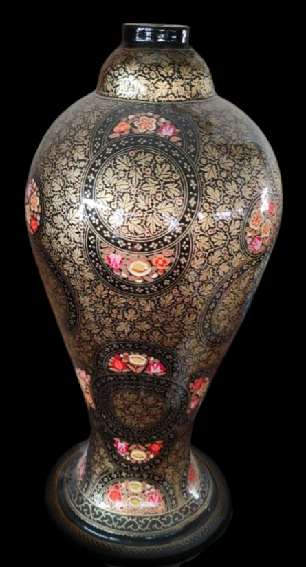Papier Mache Bedside Lamp with Shade