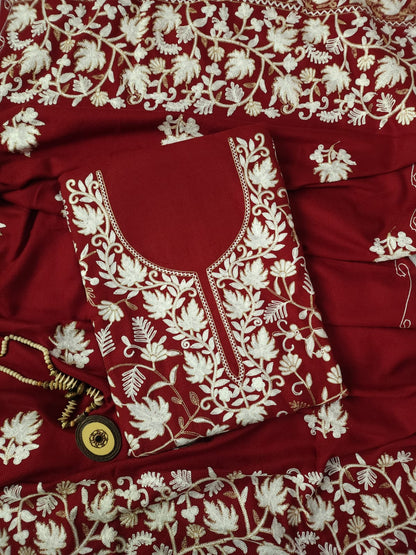 Elegant Full Front Embroidered Unstitched Suit Set