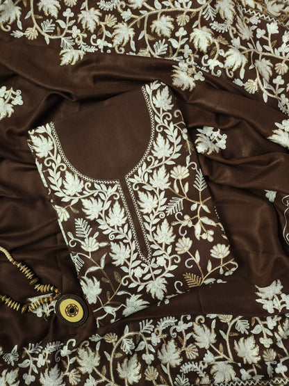 Elegant Full Front Embroidered Unstitched Suit Set