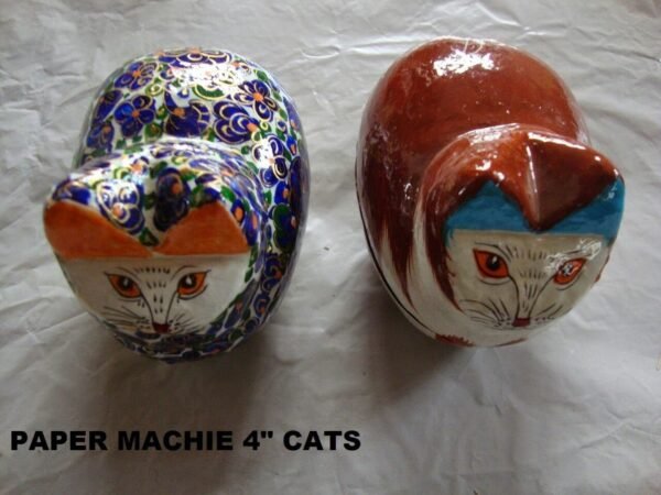 4-Inch Papier Mache Cat Boxes