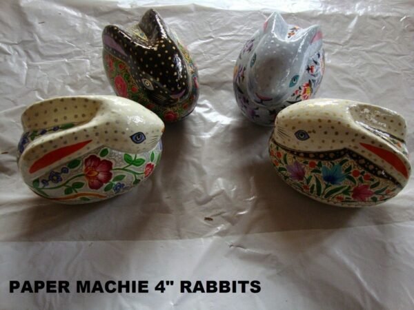 4-Inch Papier Mache Rabbit Boxes