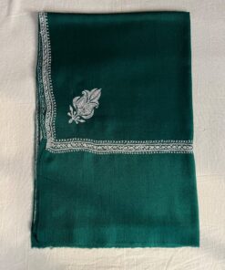Semi Pashmina Kashmiri Shawl Green, Border Embroidery