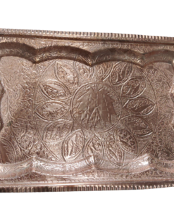 Kashmir Copper Kandkari Tray – Handcrafted Elegance