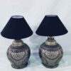 Kashmir Papier-Mâché Bedside Lamp – Hand-Painted Pair