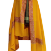 Semi Pashmina Kashmiri Shawl Yellow, Border Embroidery