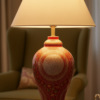 18 inches Handcrafted Kashmir Papier Mache Bedside Lamp