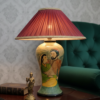 Umar Khayam Style Kashmir Papier-Mâché Bedside Lamp with Shade (Antique)
