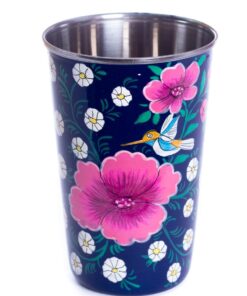 Kashmiri Papier Mache Art Steel Glasses (Set of 6)