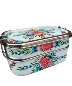 Alternative view of Hand-Painted 2-Tier Steel Tiffin Carrier