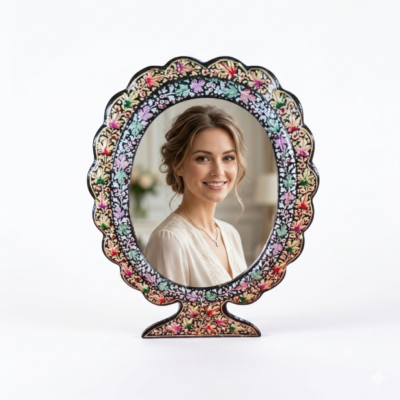 Handcrafted Kashmir Papier-Mâché Mirror