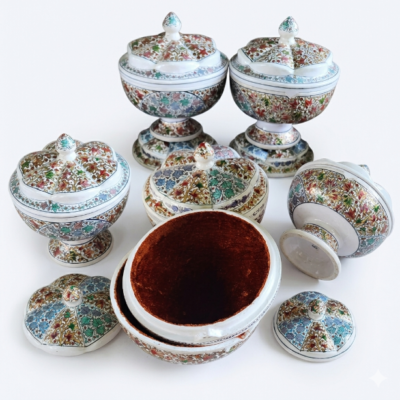 Papier Mâché Dry Fruit Bowl (White)